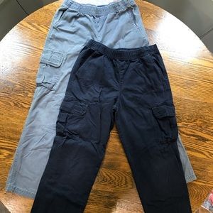Boy’s Children’s Place Gray and Navy Pull On Chino Cargo Pants Size 12 Husky